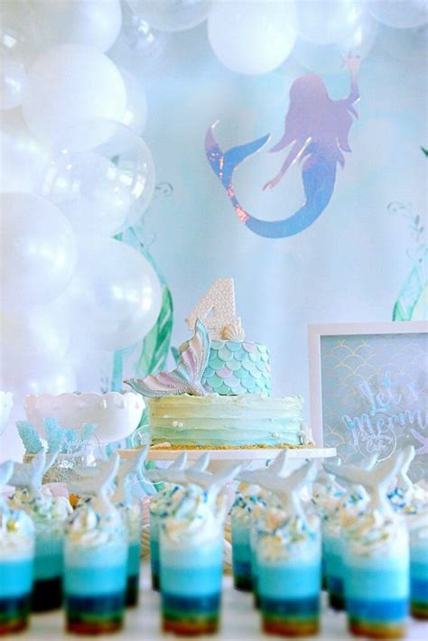 Mermaid Themed Birthday Party Kara S Party Ideas In 2022 Birthday Party Themes Party Cake
