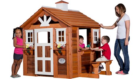 Fancy Cottage Playhouse With Country Trim Snack Window And