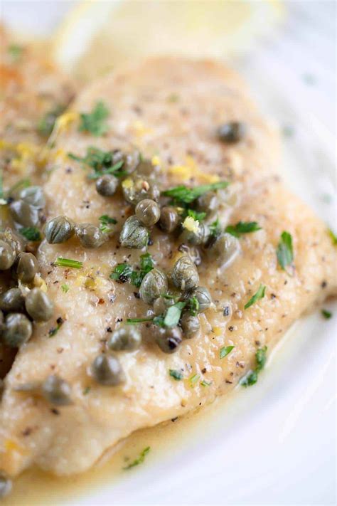 Then add shallots and garlic, tarragon, tomatoes, vinegar, capers, white wine and. Chicken Piccata with Lemon Caper Sauce - Jessica Gavin
