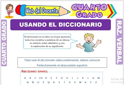 Usando El Diccionario Para Cuarto Grado De Primaria Web Del Docente