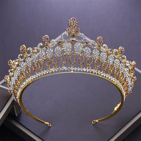 2018 New Luxurious Rhinestone Wedding Gold Tiaras Crowns Bridal Crystal