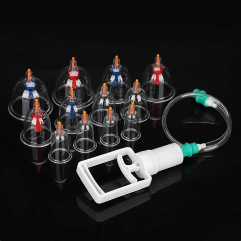 12pcs Vacuum Cupping Set Massager Cans Suction Cups Set Chinese Acupuncture Physical Therapy