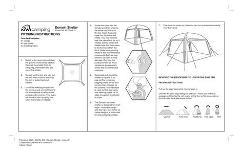 Kiwi Camping Kc074 818 Pitching Instructions Pdf Download Manualslib