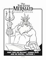 Coloring Mermaid Triton King Disney Sweeps4bloggers Characters Sheets Crafts Colouring Tweet Sheet sketch template