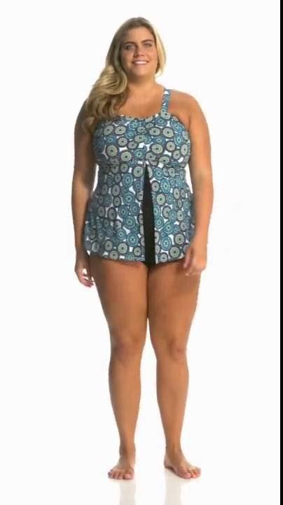 Delta Burke Plus Size Medallion Fauxtini One Piece Swimsuit