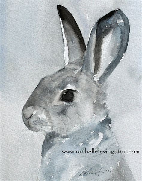 Easter Bunny Painting In Watercolor Painting Of Gray Bunny Easter Bunny