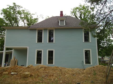 Other 9 images related to benjamin moore wedgewood gray for a contemporary bedroom with a restful and ny estate by a perfect placement. Revival on Vance: Exterior Paint