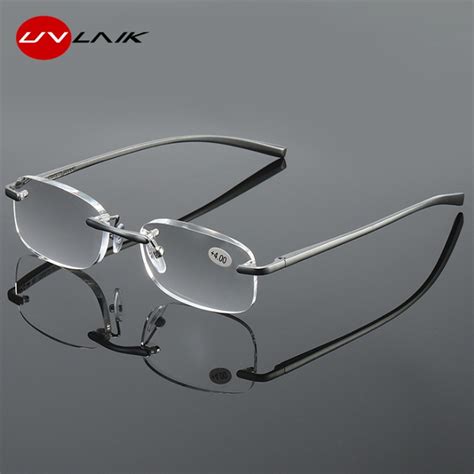 uvlaik frameless reading glasses women men lens round rimless spectacles presbyopia reader