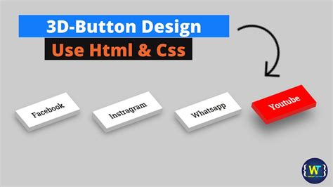 How To Make 3d Buttons Using Html And Css 3d Button Design Using Html