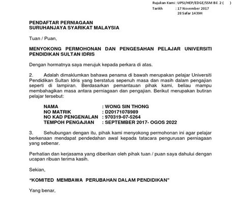 Contoh Surat Pemberitahuan Penutupan Syarikat Pemberitahuan Riset