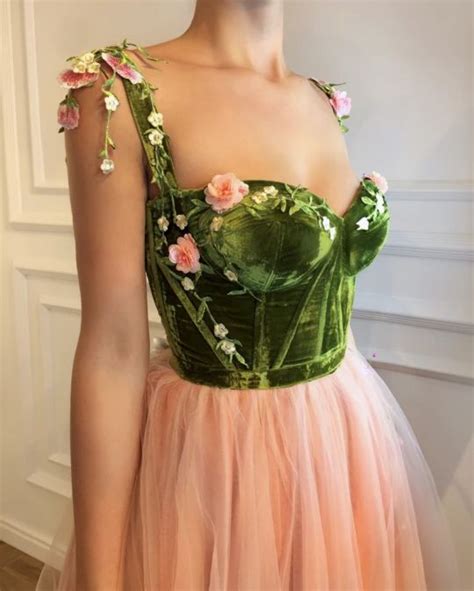 Pink floral dress with purple flower pattern. Antique Sage Gown in 2020 | Fae aesthetic, Floral prom ...