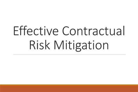 Effective Contractual Risk Mitigation Acec