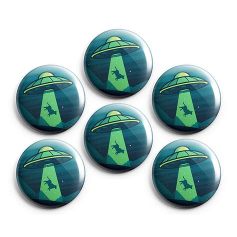 Ufo Alien Abduction Magnets Pinback Buttons Badges 1 Etsy
