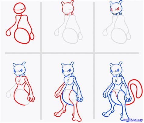 How To Draw Mewtwo Easy Pokemon Step By Step Pokemon