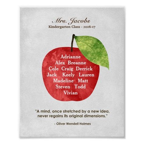 Custom Apple Teacher Appreciation T Poster Teacher