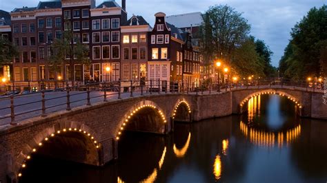 Szukasz ulicy amsterdam, skorzystaj z internetowej mapy amsterdam, pozwoli ci to w łatwy sposób odnaleźć wybraną ulicę, plac lub aleję amsterdam. Amsterdam, Holandia, Most, Domy, Zmierzch