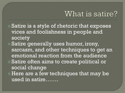 Ppt Satire Powerpoint Presentation Free Download Id1949885