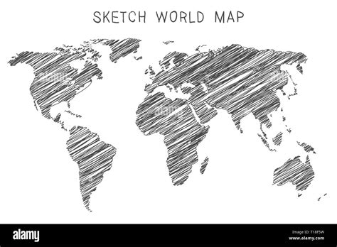 Sketch World Map Stock Vector Image And Art Alamy