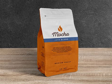 coffee pouch packaging bag mockup psd designbolts