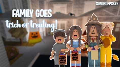 Family Goes Trick Or Treating Chaotic With Voices Roblox Bloxburg Roleplay Youtube