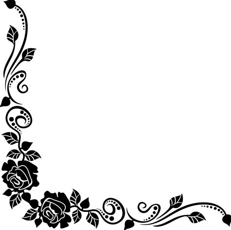 Flower Border Png Black And White Stay Tong Xoxo