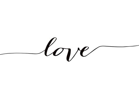 Poster With Text Love In Cursive Black And White Poster