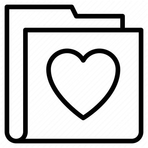 Folder Form Heart Love Icon
