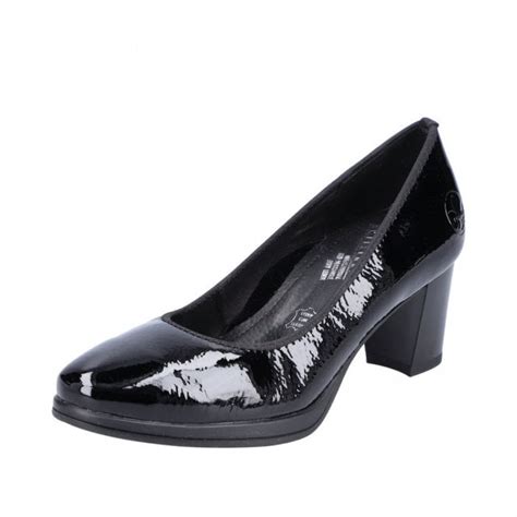 49560 04 Black Patent Leather Ladies Court Shoe