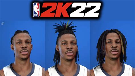 NBA 2K22 Ja Morant Cyberface 3 Hairstyles Hair Physics