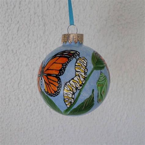 Hand Painted Monarch Butterfly Christmas Ornament Monarch Etsy Hand