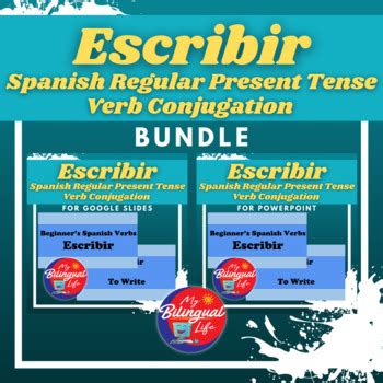 Escribir Spanish Regular Present Tense Verb Conjugation Bundle