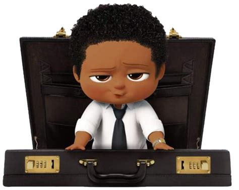 African American Boy Boss Baby Briefcase Edible Cake Topper Image