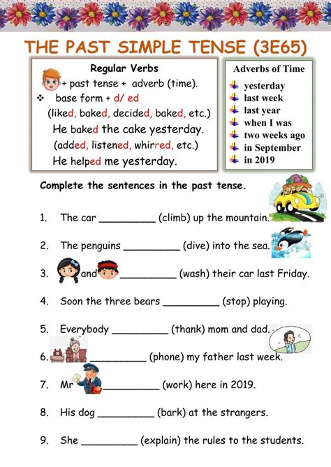 30 Past Simple Interactive Worksheets Coo Worksheets