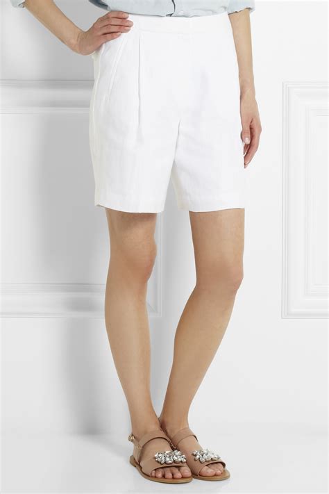 Jcrew Collection Linen Bermuda Shorts In White Lyst