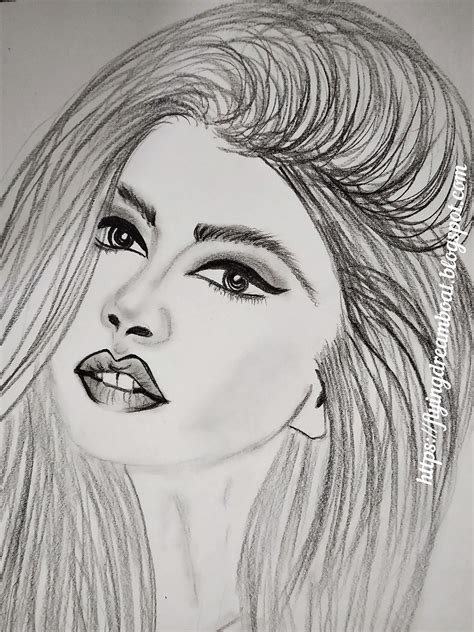 Beautiful Lady Pencil Sketch ~ Pencil Sketch Of Beautiful Lady Bodewasude
