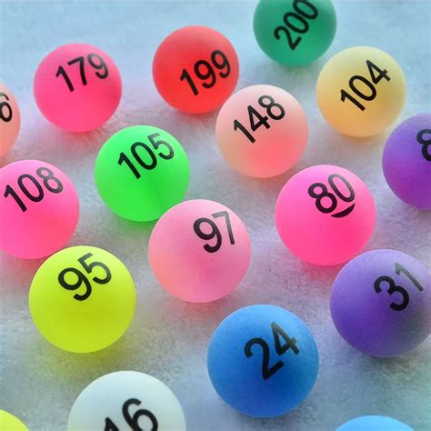 Colorful Digital Number Balls 1 To 200 Promotion Lottery Ball Shake