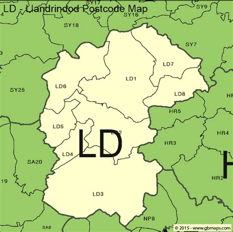 Llandrindod Postcode Area And District Maps In Editable Format