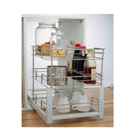 Here are several practical and affordable kitchen accessories and fittings designed to help you utilize every inch of space in your kitchen with corner cabinet solutions base cabinet baskets or pull out larders. Kitchen Storage 300mm 3-Tier Door Mounted Pull Out Basket ...