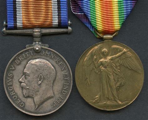 World War One Medals Ww British War Victory Medals Pair To Pte