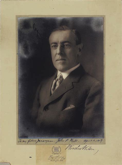 President Woodrow Wilson Inscribed Photograph Mount Signed 04061917