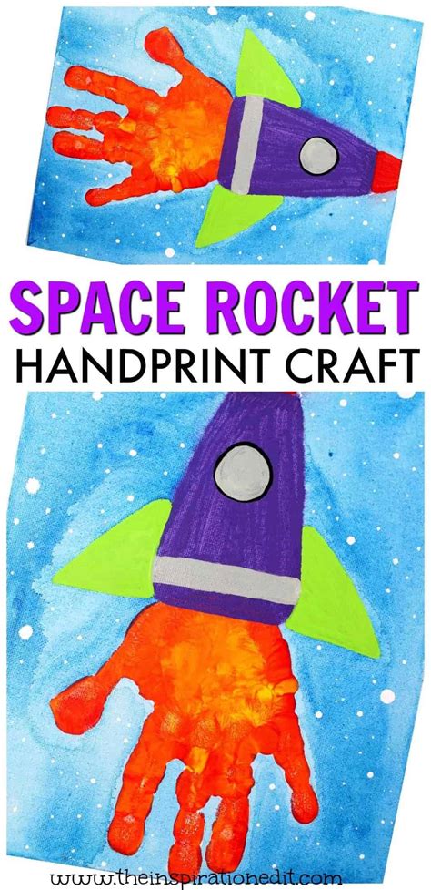Handprint Art Space Rocket Craft · The Inspiration Edit