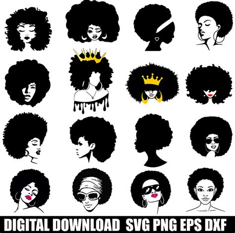 50 Instant Download African Svg Afro Girl Svg Afro Woman Svg Black