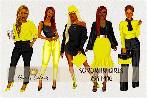 Sorority Girls Clipart Sisterhood Girls Graphic By Queen´s Colours