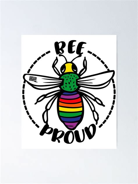 Funny Honey Bees Bee Proud Lgbt Rainbow Pride Pun Poster By