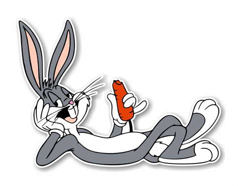 Bugs Bunny Laying Down Eating Carrot Precision Cut Decal