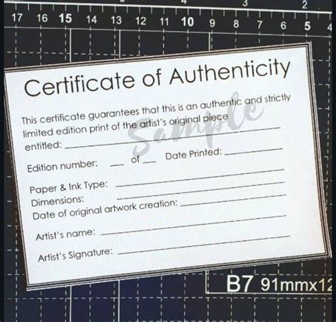 Certificate of authenticity coa is an important document that any art collector should demand for limited editions, it is a bit more complex. Certificate of Authenticity Template for Limited Edition Fine Art / Giclee Prints (4 on A4 size ...