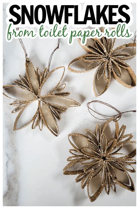 Snowflake Ornaments Diy Snowflakes Made From Toilet Paper Rolls