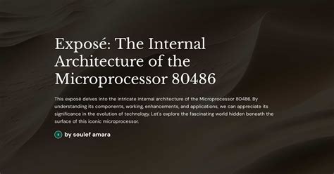 Exposé The Internal Architecture Of The Microprocessor 80486