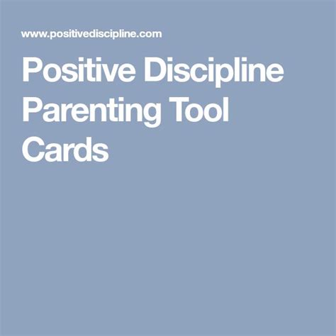 Positive Discipline Parenting Tool Cards Parenting Tools Positive