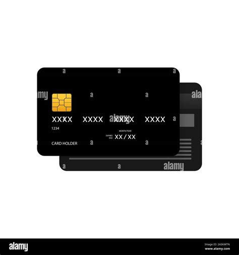 Black Simple Credit Card Template On Grey Background Vector Illustration Stock Vector Image